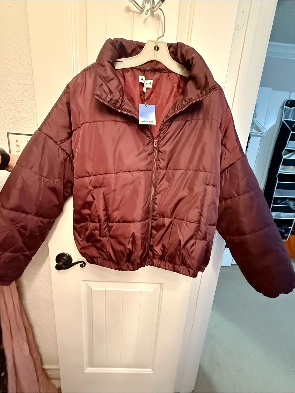 Abound Burgundy Women's Puffer Jacket